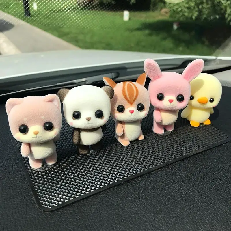 

Car Decorations Cute Car Small Animals Flocking Dolls Car Interior Decorationscar Supplies Anime Car Accessories Panda