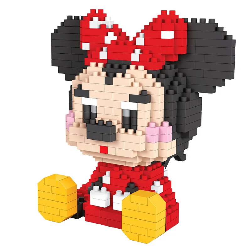 

410pcs+ Cartoon Mirco Building Blocks Sitting Pluto Goofy Minnie Mouse Mickey 3D Model Disney Bricks Figures Toy For Children