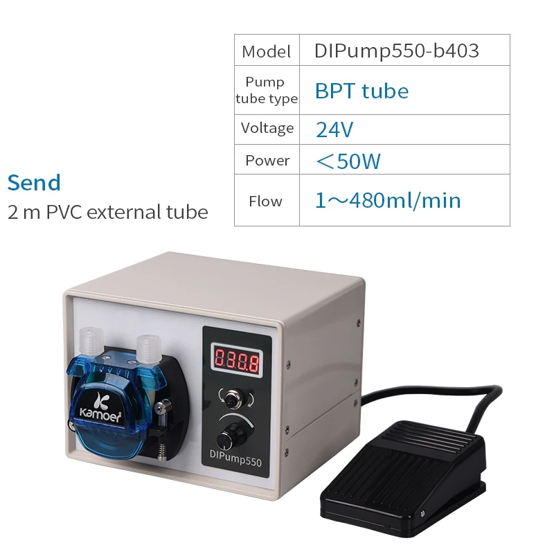 DIPump550-b403 Kamoer высокого потока 24 В DC DIP интеллектуальное отключение питания перистальтический насос с силиконовой трубкой для дозатора жидкостей пищевой промышленности - Напряжение: DIPump550-b403