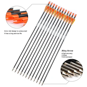 Стрела из стекловолокна 700 с оранжевым пером для рекурсивного лука или длинного лука, 31 дюйм