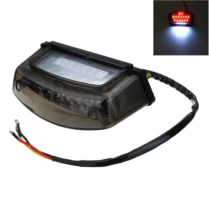 

Universal 12V 21 LED Motorcycle White License Plate Light Red Tail Rear Lights Brake Stop Lamp 3 Wire