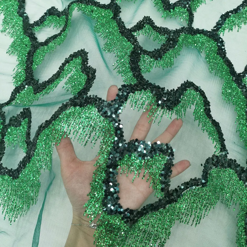 Многоцветная африканская блестящая сетчатая Высококачественная модная Тюлевая