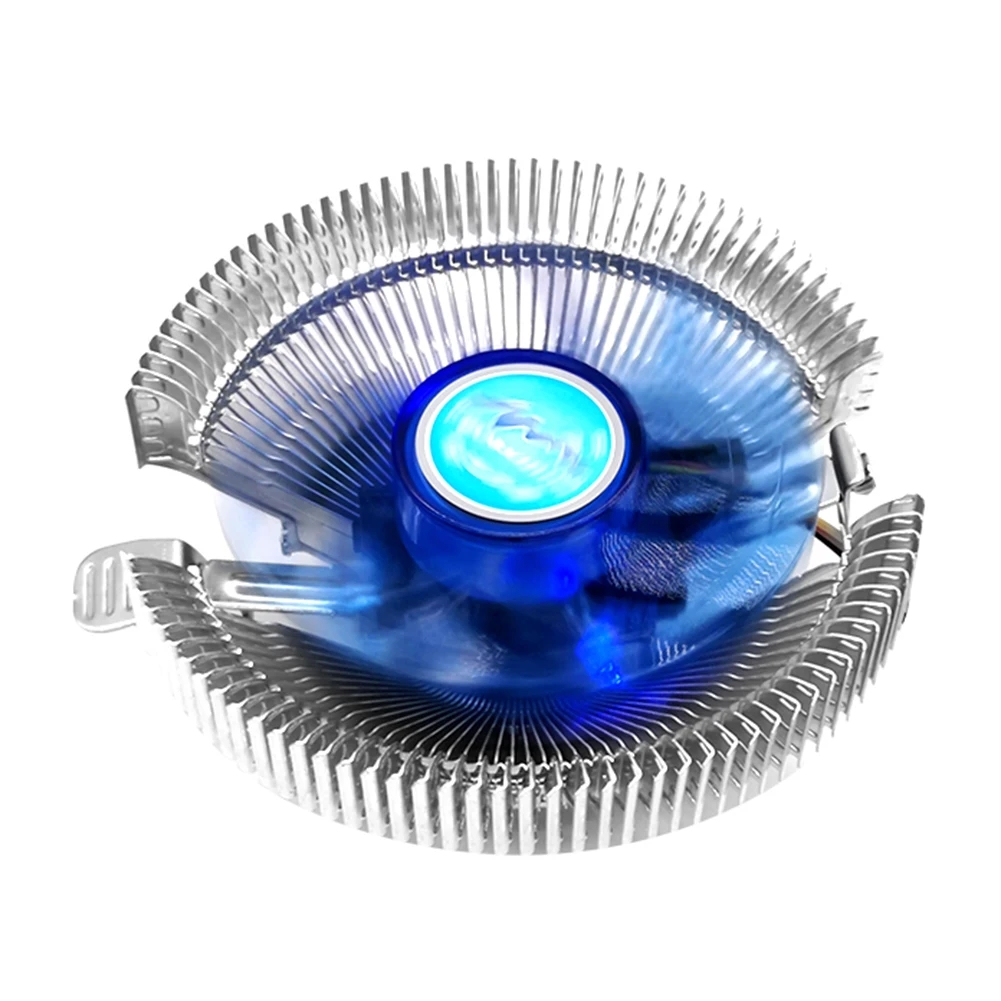 Кулер для процессора с синей светодиодной подсветкой алюминиевый радиатор 120 мм
