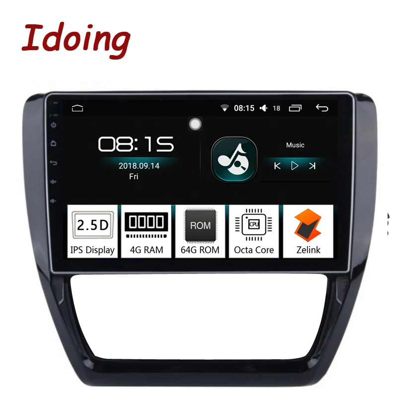 Автомобильный мультимедийный плеер Idoing 10 2 дюйма 8 ядер Android 0 радио для VW Jetta 2017 4 гб
