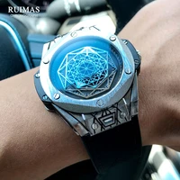 ruimas luxury top brand quartz watches men leather strap military sports wristwatch man waterproof watch relogios masculino 533g