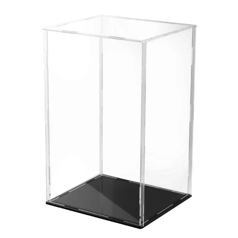 

Clear Acrylic Display Case Black Base Dustproof Protection Model Toy Show Box Action Figures Showcase C5AF