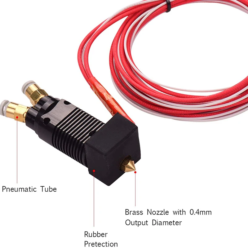 2 в 1 двойной цветной металлический Hotend экструдер комплект с кабелем 0 4 мм