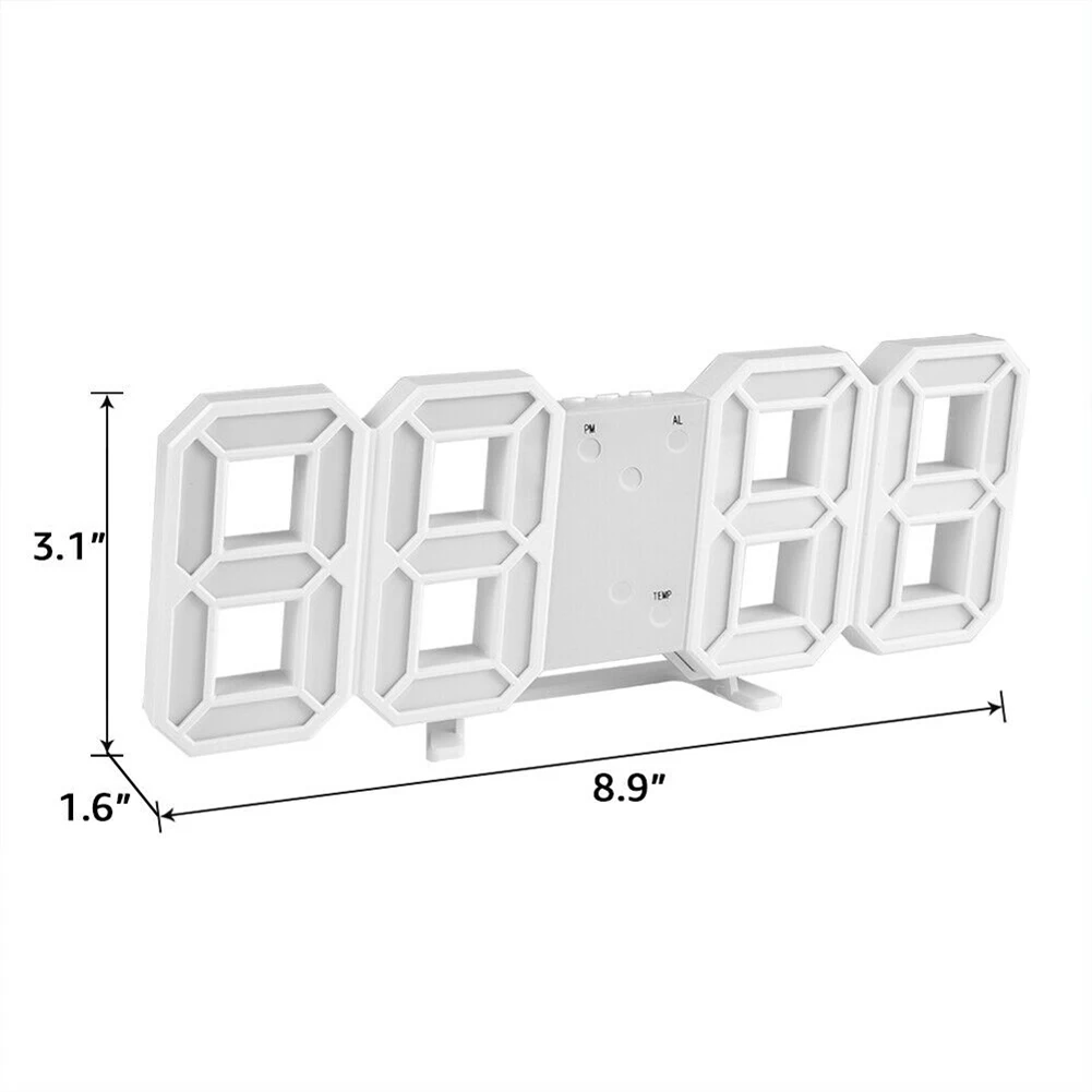 

Modern Design 3D Large Wall Clock LED Digital USB Electronic Clocks On The Wall Luminous Alarm Table Clock Desktop Home Decor