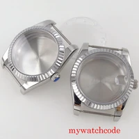 36mm 316l stainless steel watch case sapphire glass fluted bezel for nh35a nh36a movement solid back wristwatch parts