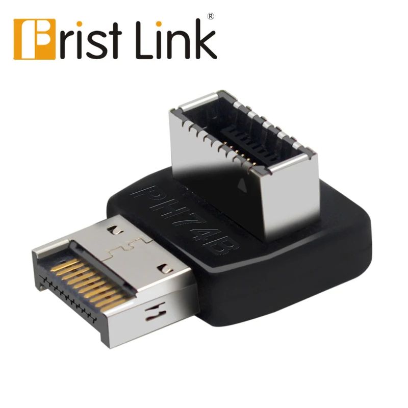

USB 3.1 Type-E Motherboard 20pin Header Angled 90 Degree Adapter Male to Female Connector Plug Extender for Type-C Bracket Cable
