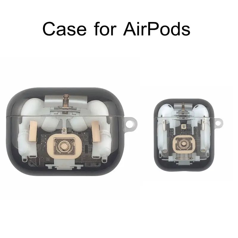 Мягкий чехол с узором в виде механической конструкции для bluetooth-гарнитуры Apple Airpods