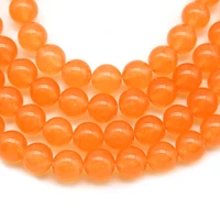 natural orange chalcedony stone round loose spacer beads for jewelry making diy bracelets pendant necklace 15 4681012 mm