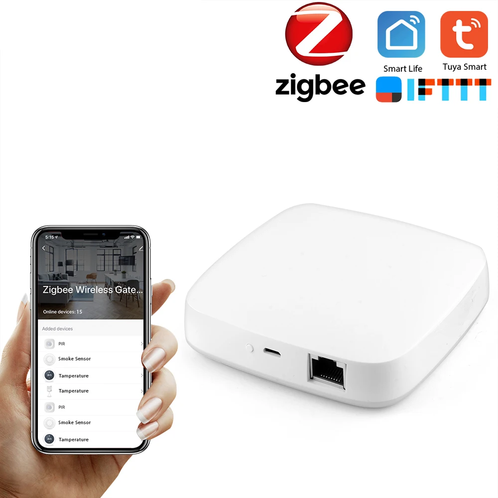 Питание от проводного Smart Gateway Hub Tuya ZigBee управление через приложение Home Bridge / Life