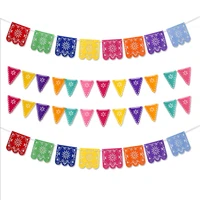 pinata themed pennant party mexican banner for kid birthday decoration colorful cake topper garland flag new year party supplies