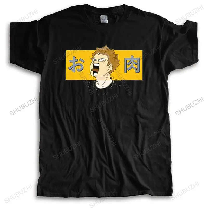 

Крутая кавайная футболка Haikyuu для мужчин, футболка с короткими рукавами для отдыха, футболка с круглым вырезом, мягкая хлопковая аниме футбо...