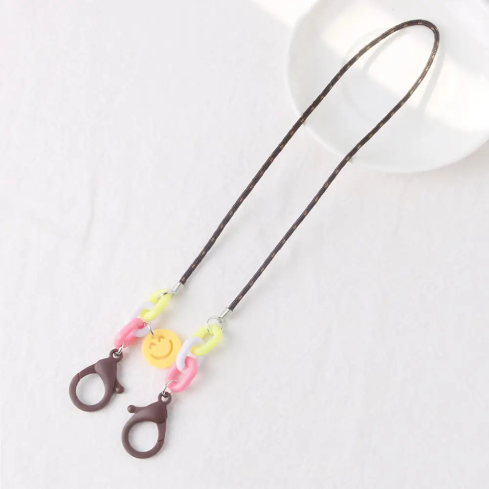 

57cm Colorful Color Face Mask Lanyards Smiley Shape Anti-lost Glasses Rope Adjustable Mobile Phone Straps Ears Protector