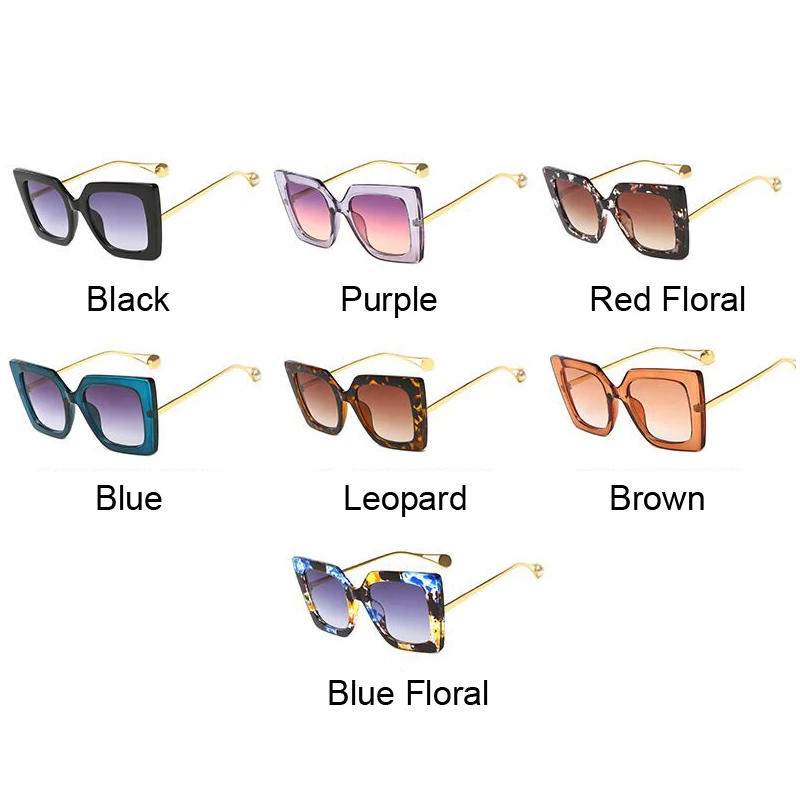 

Luxury Big Square Sunglasses Women Brand Designer Retro Clear Sun Glasses For Female Oversized Black Shades Oculos De Sol