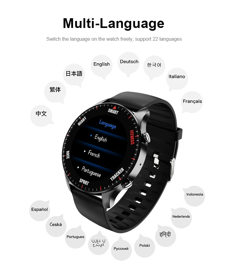 

New Smart Watch Men Women Music Playback Long Battery Multilingual IP68 waterproof Smartwatch For xiaomi huawei iphone