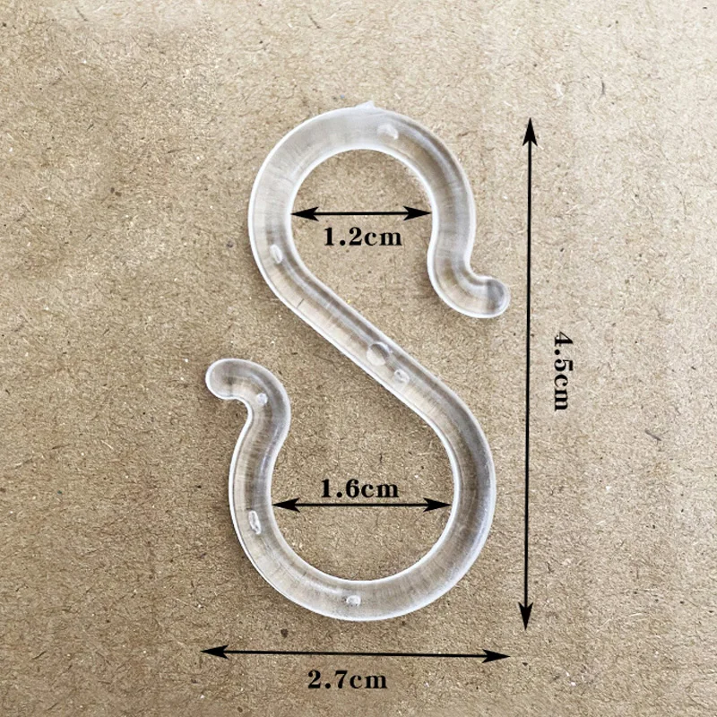 200pcs Transparent Hook Plastic Hanger Fruit Vegetable Price Tag Holder S Clear Hook Display Connectors Small Multi Purpose