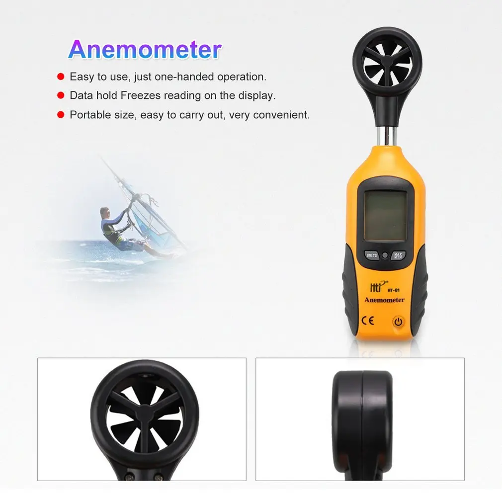 Handheld LCD Digital Anemometer Wind Speed Gauge Measurement Measuring Tool Air Flow Meter HT-81 | Инструменты