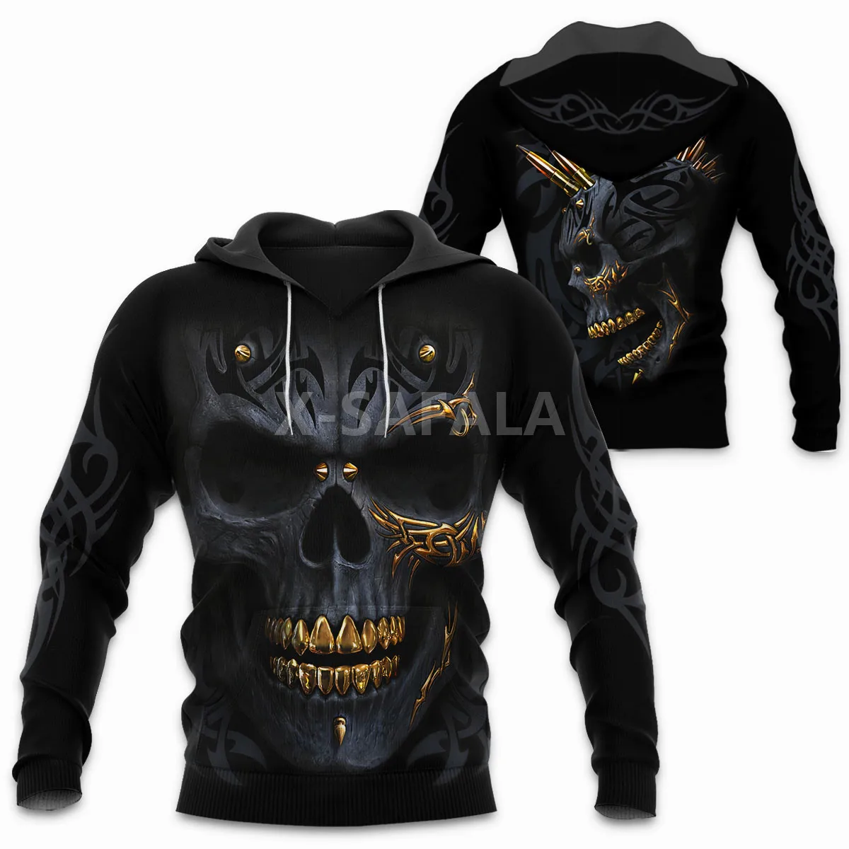 

Trippy Black Skull Head 3D All Over Print Size XS-7XL Hoodie Man Women Harajuku Outwear Zipper Pullover Sweatshirt Casual Unisex