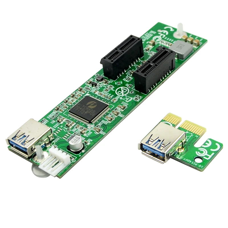 Новый PCI E Riser Card от 1 до 2 Express x1 слот расширения карты USB 3 0 удлинитель IDE Большой 4pin