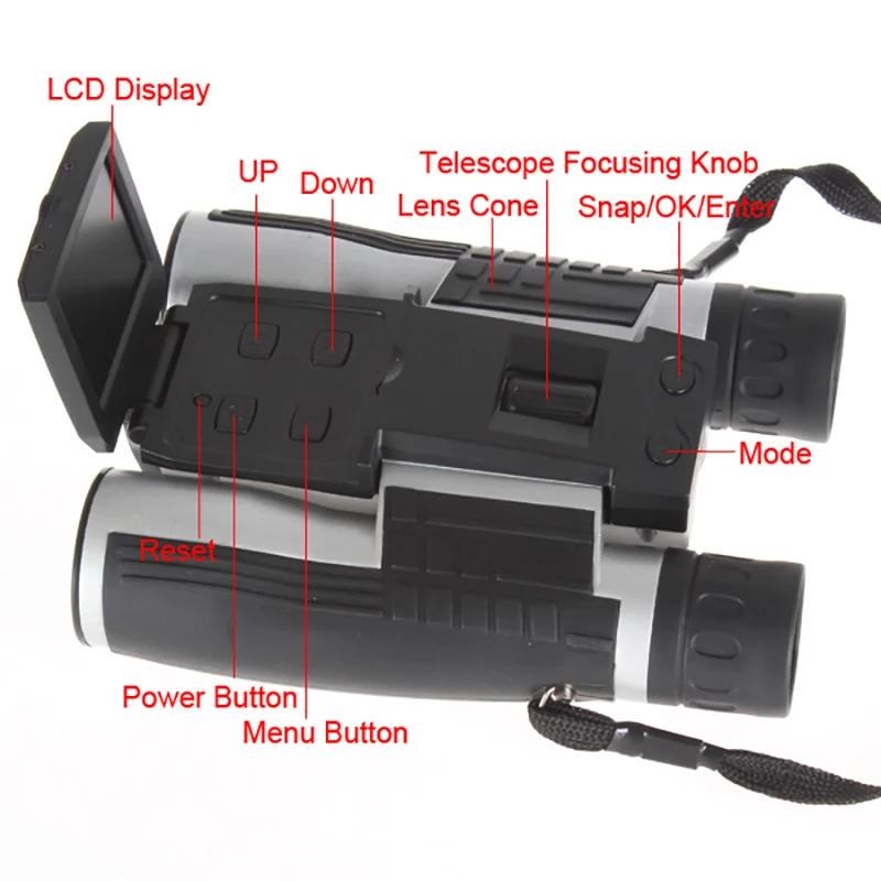 12x32 HD 1080p бинокль цифровая камера 5MP CMOS, USB бинокулярный телескоп 2,0 ''экран зум телескоп видеокамера запись видео