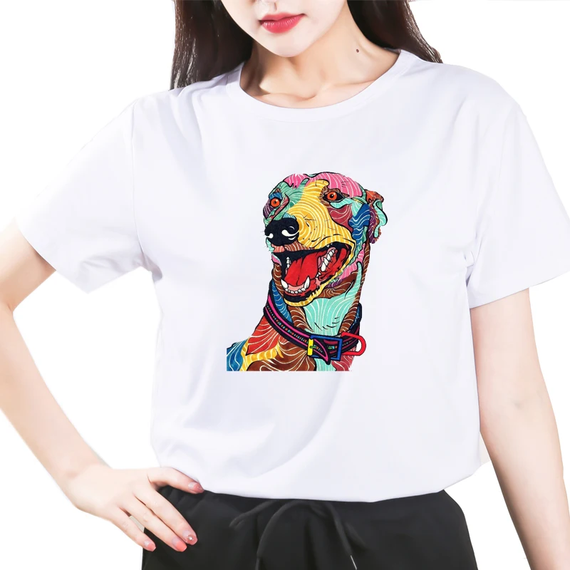 

Vrouwen T-shirt Meisje Shirt Spanje Mode O-hals Size Groothandel Tshirt