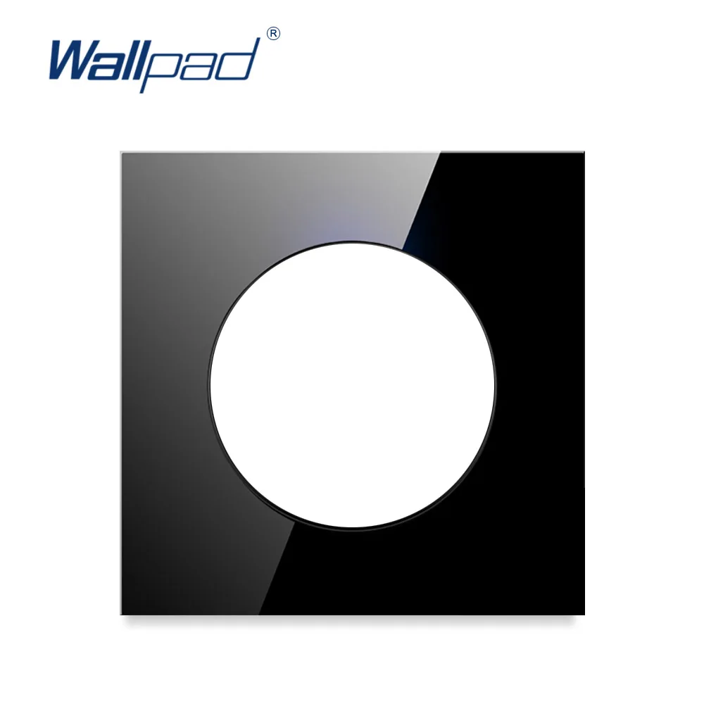Wallpad одиночное закаленное стекло панель только 86*86 мм белый и черный круглый круг