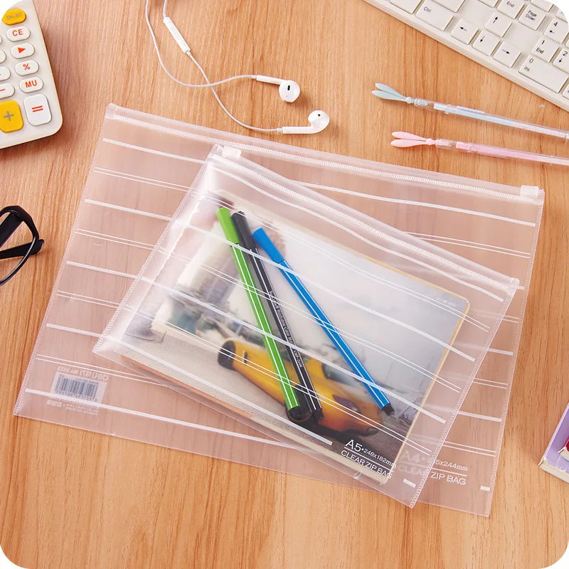 Потянутая Прозрачная Сумка для документов матовая А4 водонепроницаемая книжная