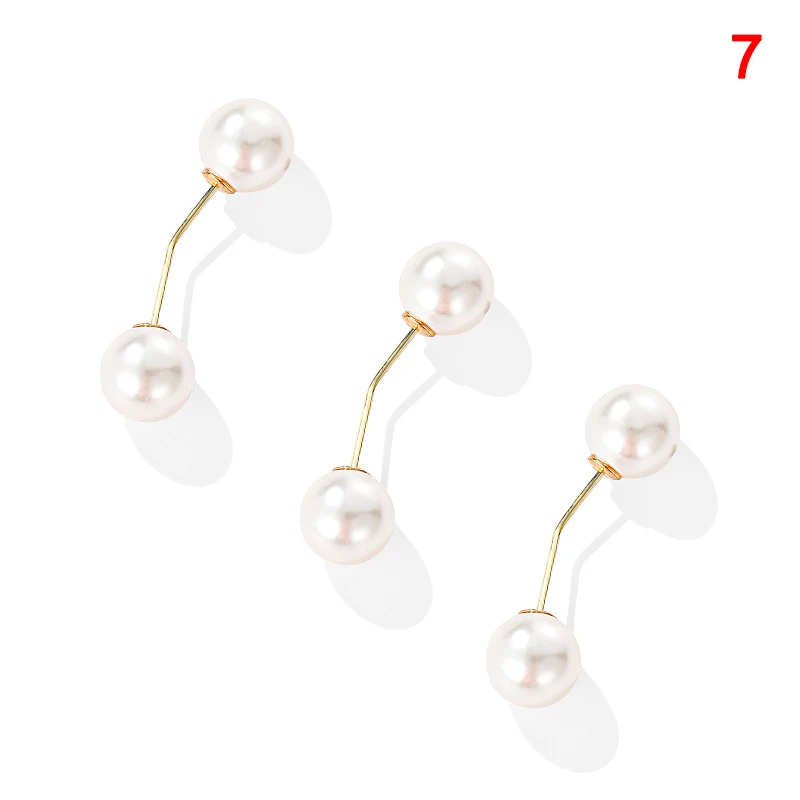 3 шт Сплав Брошь двойная имитация жемчужная брошь набор женский свитер кардиган