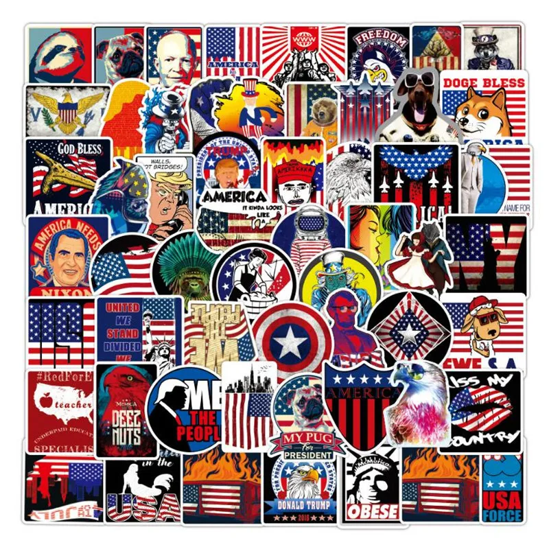 

10/30/50PCS US General Election Laptop Skateboard Guitar Waterproof Luggage Graffiti Waterproof Sticker Decoration Wholesale