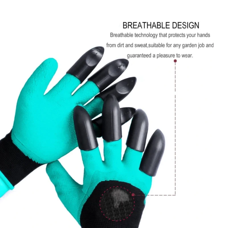 1 пара садовых перчаток для садовой посадки с 4 АБС пластиковыми когтями легко