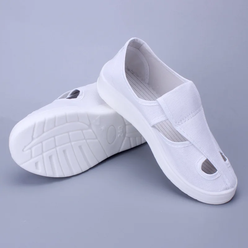 Антистатические пвх синие парусиновые полные белые ботинки без пыли чистые