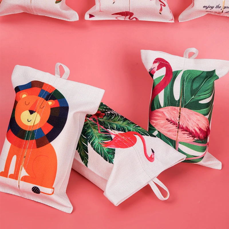 

Hanging Cotton Linen Tissue Cover Living Room Bathroom Cute Cartoon