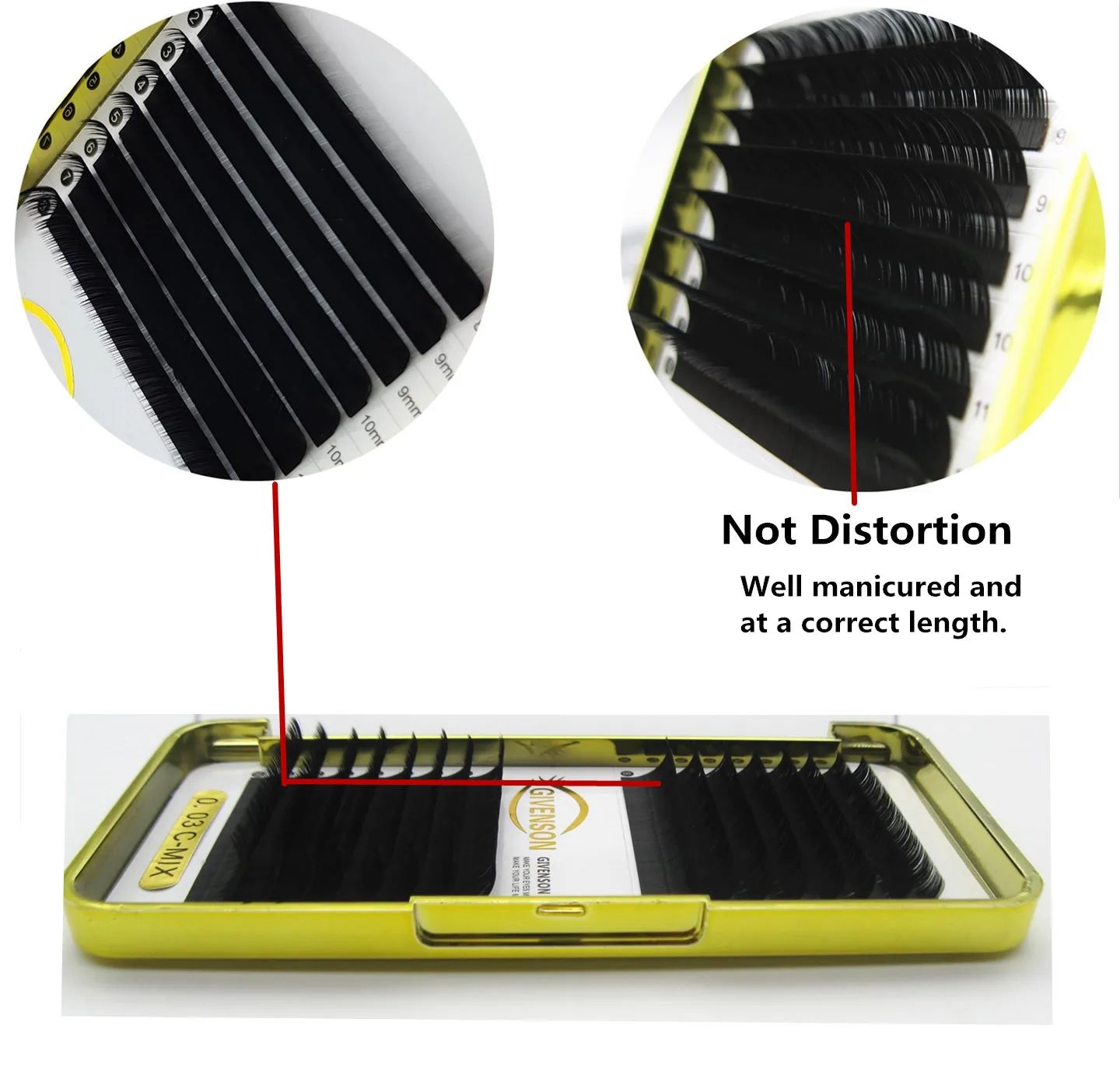 Ресницы для наращивания GIVENSON натуральные ресницы ручной работы 0 03 мм 16