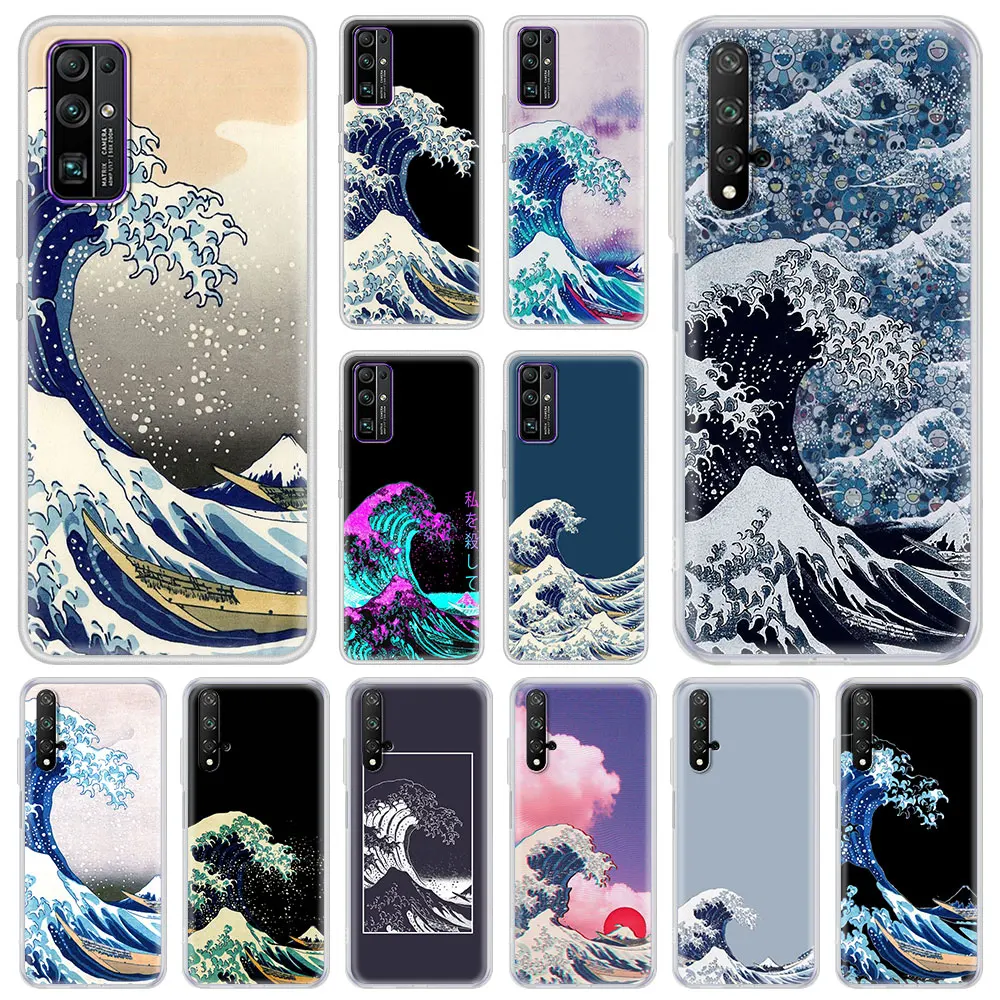 Искусство волны матовый прозрачный чехол для Huawei Honor 10 20 Lite 8X 9X Pro играть 9A 9S 9C 8S 30Pro