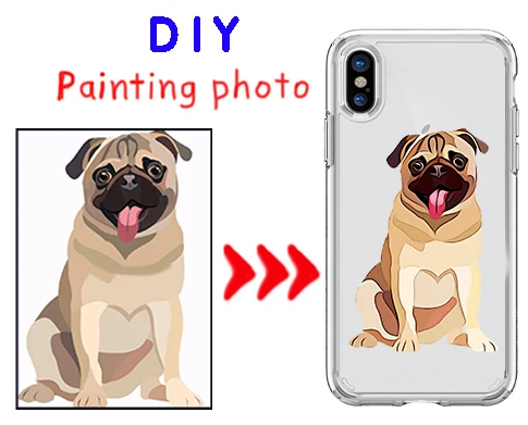 

Custom Illustrated Hand Drawn Dog Hollow Soft Phone Case For Iphone 13 12 p Pro Mini 11Pro Max Se2 6s 7 8 plus X XS XR Xsmax