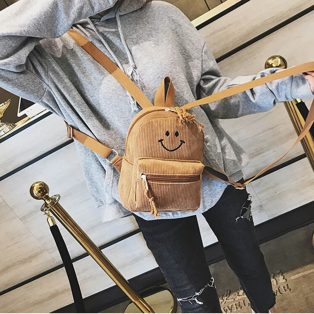 Женский вельветовый рюкзак Aelicy милый однотонный маленький для девочек