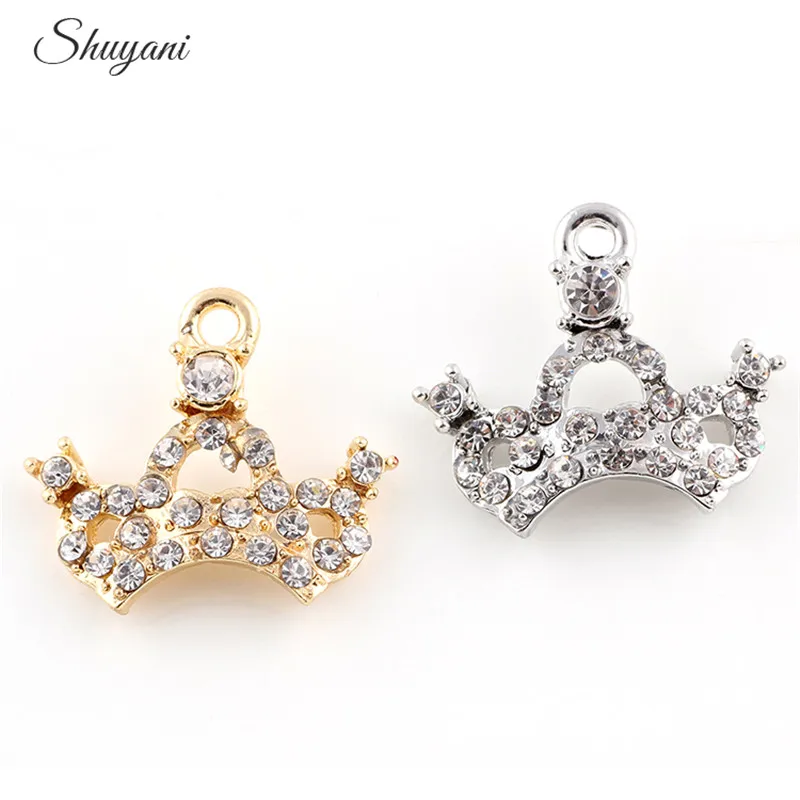 Недорогая подвеска в виде короны принцессы золотого цвета 20 шт./лот фурнитура для