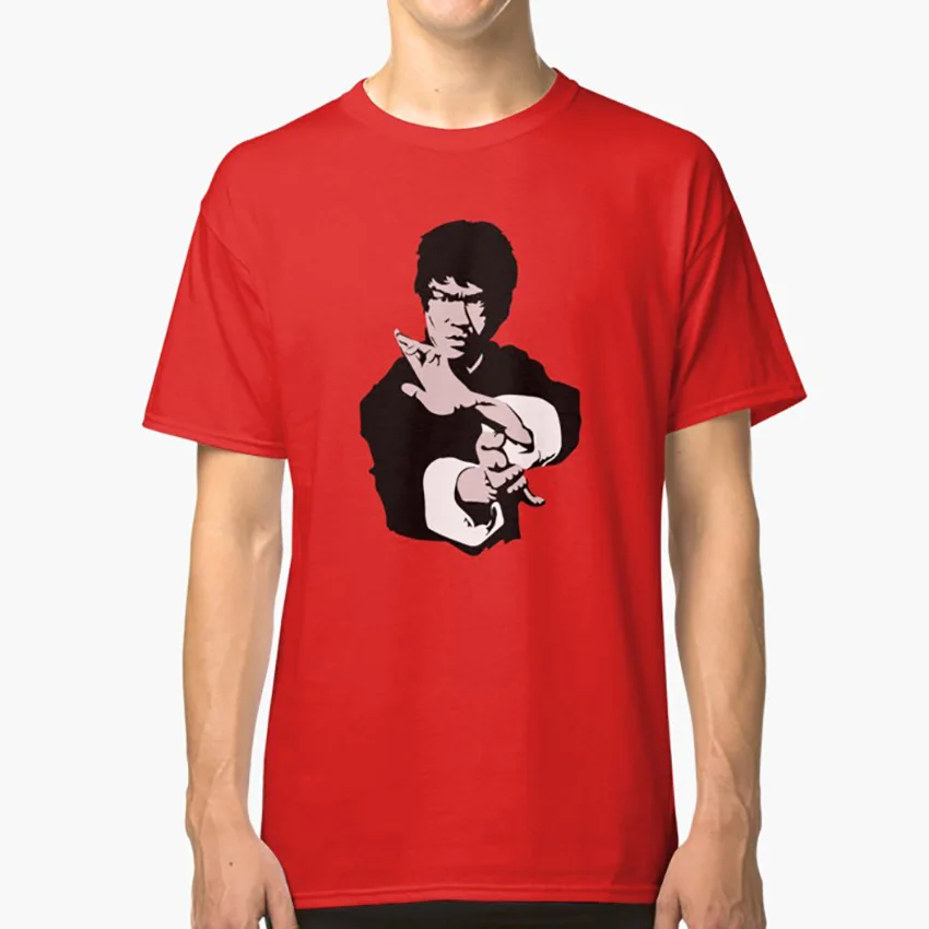 Брюс Ли на своем знаменитом кунг-фу Джет куне до поза работа футболки принты