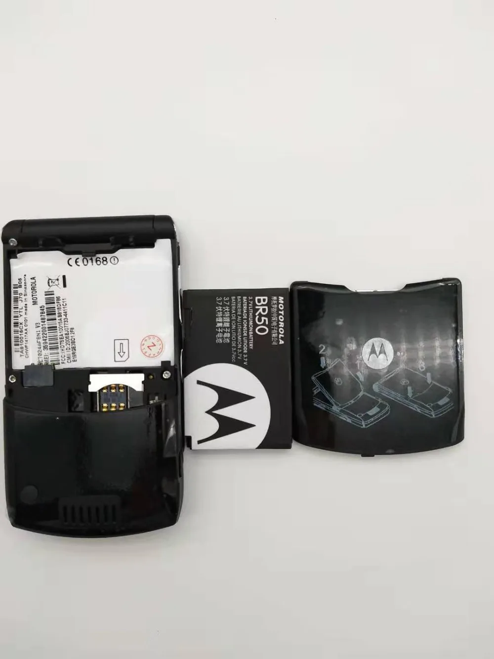 Щепка Цвет~ Всемирная версия флип диапазона квада GSM Motorola DROID Razr V3 мобильного телефона один год гарантии