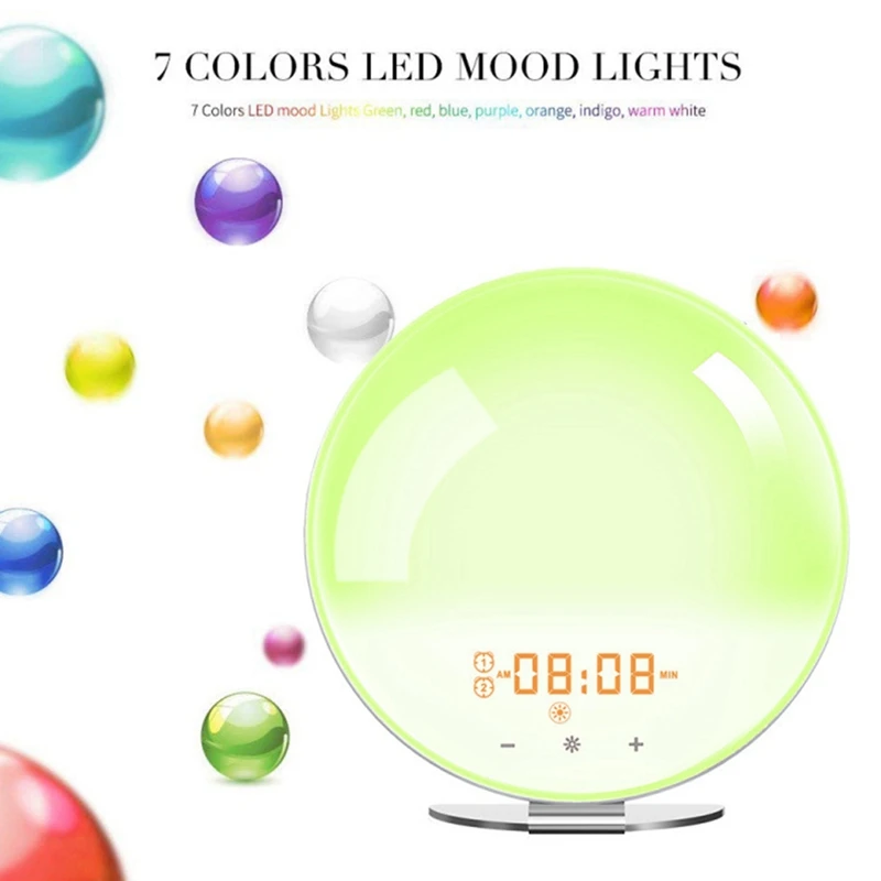 

Wake Up Light Smart WiFi Alarm Clock with APP & Voice Control Sunrise/Sunset Simulation Alarms Snooze Function EU Plug