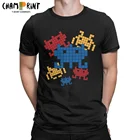 Космические забавные мужские футболки для видеоигр, забавные хлопковые Ретро футболки с круглым вырезом, искусственные подарки