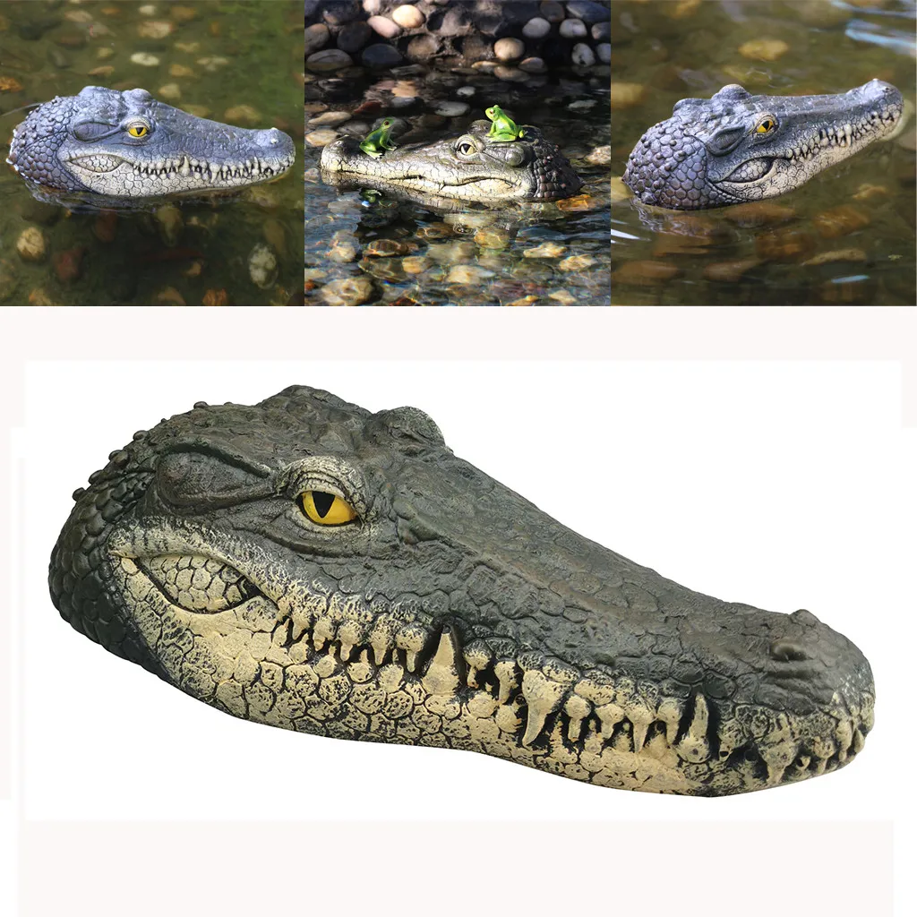 

Floating Crocodile Head Water Decoy Garden Pond Art Decor Water Features Decorations Imitation Crocodile Fish Pond Decoration
