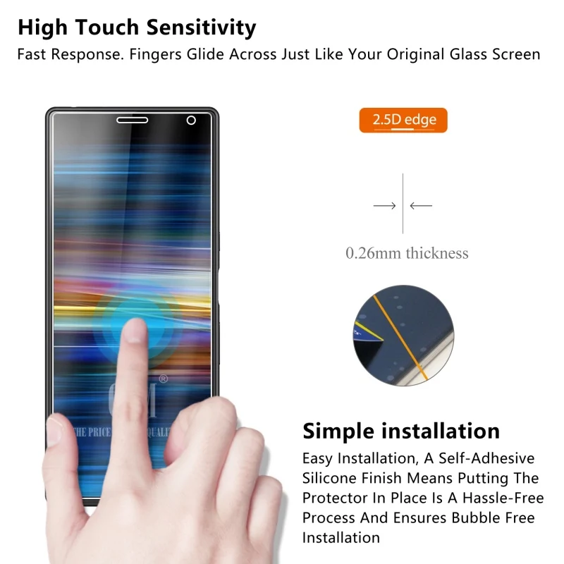 Закаленное стекло для Sony Xperia 10 Plus защита экрана 2.5D 9H Премиум защитное