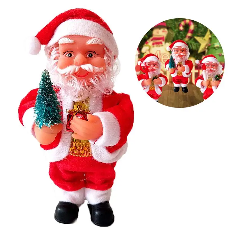 7 дюймов Электрический Санта Клаус стоящая кукла Рождественский Декор подарок