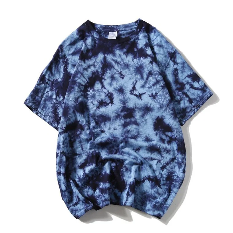 

Tie Dye t shirt Unisex Hip Hop T-shirt Fashion Summer Mens Round Neck loose Tshirts 100%cotton Womens Oversize Tees Tops