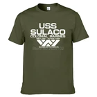 Модная футболка USCSS Nostromo Alien USS Sulaco Colonial Marines Aliens Off World, Мужская хлопковая футболка с коротким рукавом и круглым вырезом