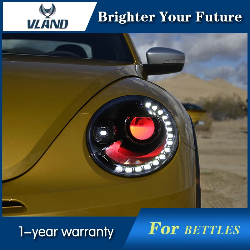 Автомобильный стайлинг фары для Volkswagen Beetle 2013-2015 Головной фонарь DRL + HID ксеноновые